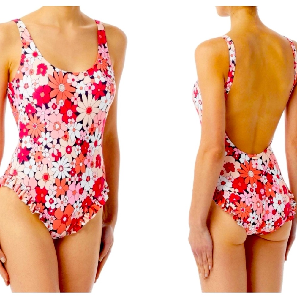 Groovy Floral Ruffle Swimsuit